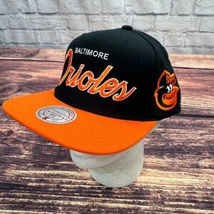 NEW‎ Baltimore Orioles Script Snapback Hat Mitchell Ness MLB Baseball Cap Bird